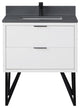 Helios Vanity With Gray Countertop, White, 30", No Mirror