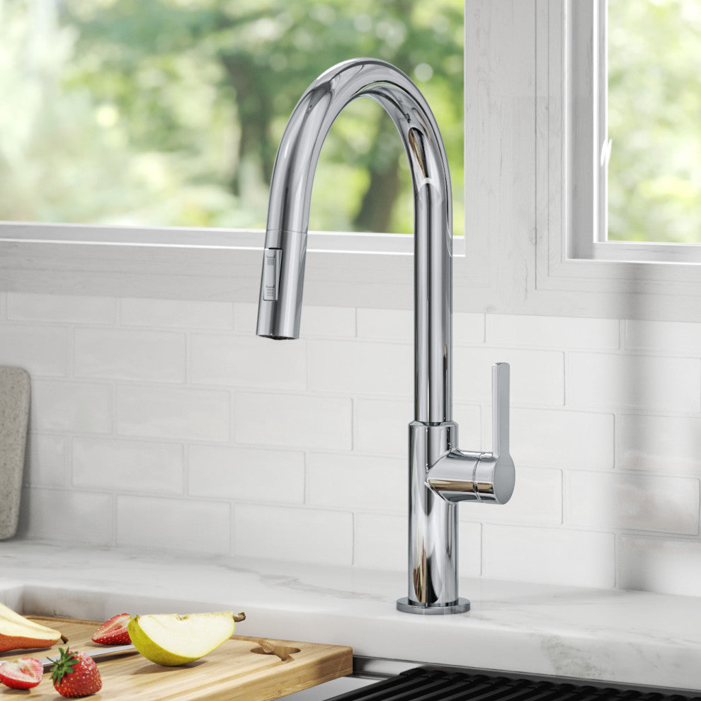 Oletto Pull-Down 1-Hole Kitchen Faucet, Chrome, Model Kpf-2820ch