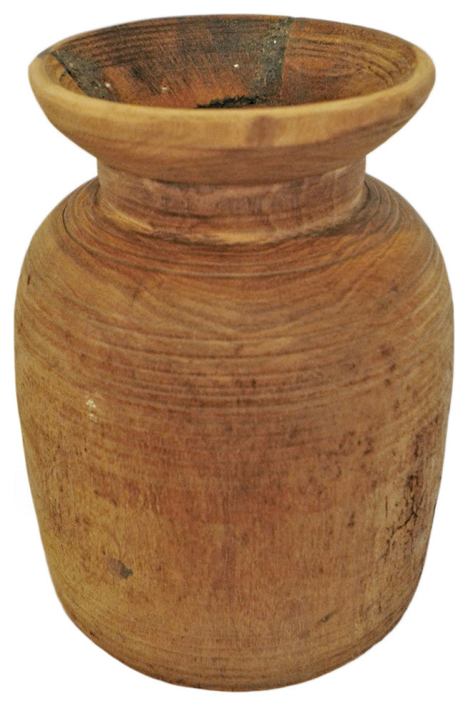 Consigned Old India Wood Pot 21
