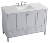 Elegant Decor Sommerville 48" Single Quartz Top Bathroom Vanity in Gray
