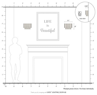 Springview 1 Light Shiny Black ADA Sconce with Shiny Black Metal Shade