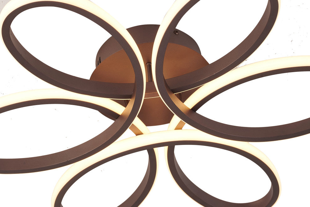 Satin Coffee LED Flush Mount With Acrylic Diffuser