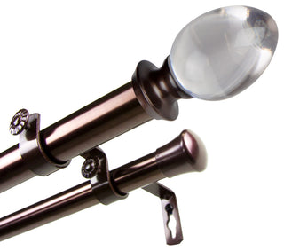Jaya 1" Double Curtain Rod, Bronze, 48-84"