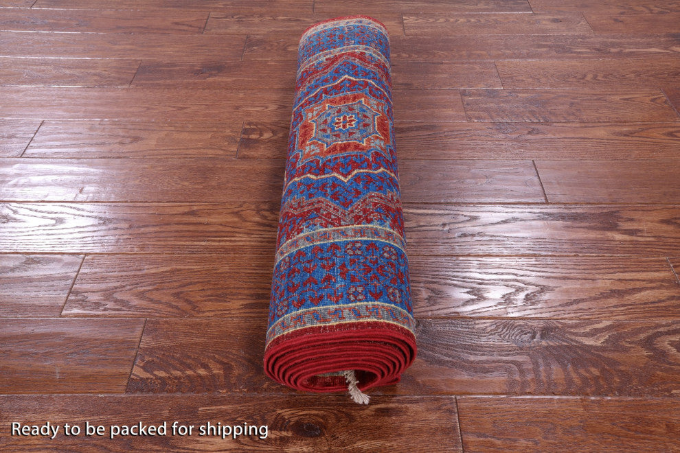 2' 8" X 9' 10" Runner Mamluk Hand-Knotted Wool Rug - Q12506