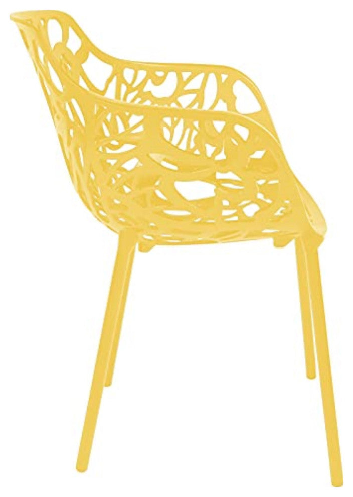 LeisureMod Modern Devon Aluminum Chair, Set of 2
