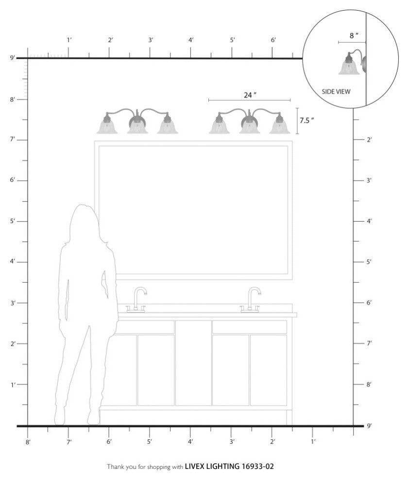 Moreland 3 Light Polished Brass Vanity Sconce With Clear Glass