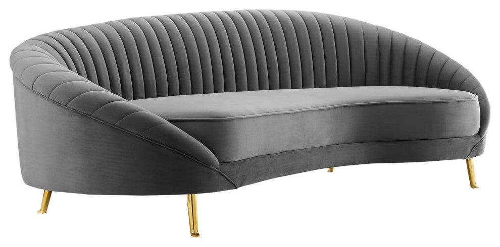 Camber Channel Tufted Performance Velvet Sofa