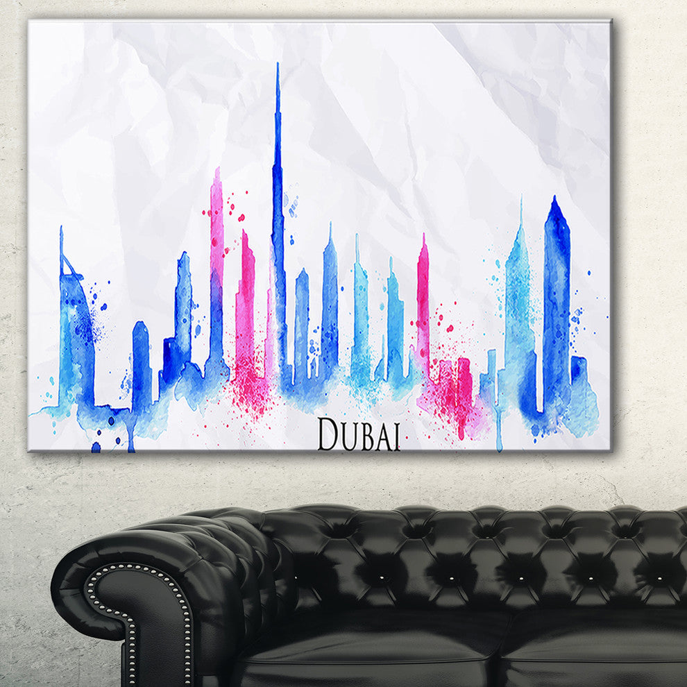 "Colorful Dubai Silhouette" Canvas Print