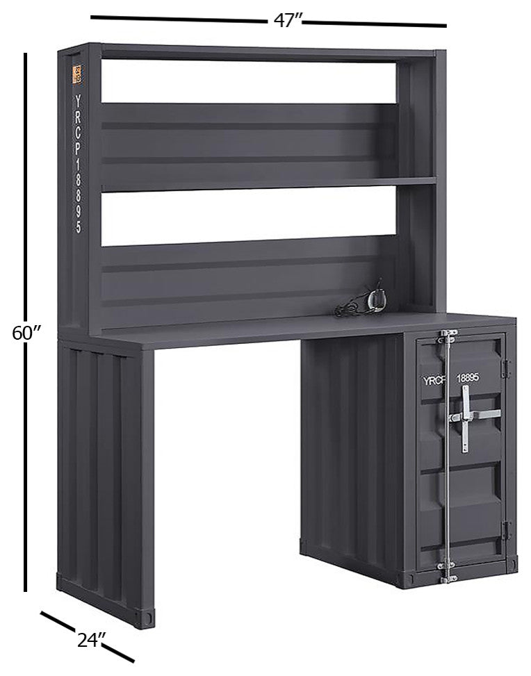 ACME Cargo Desk and Hutch, Gunmetal