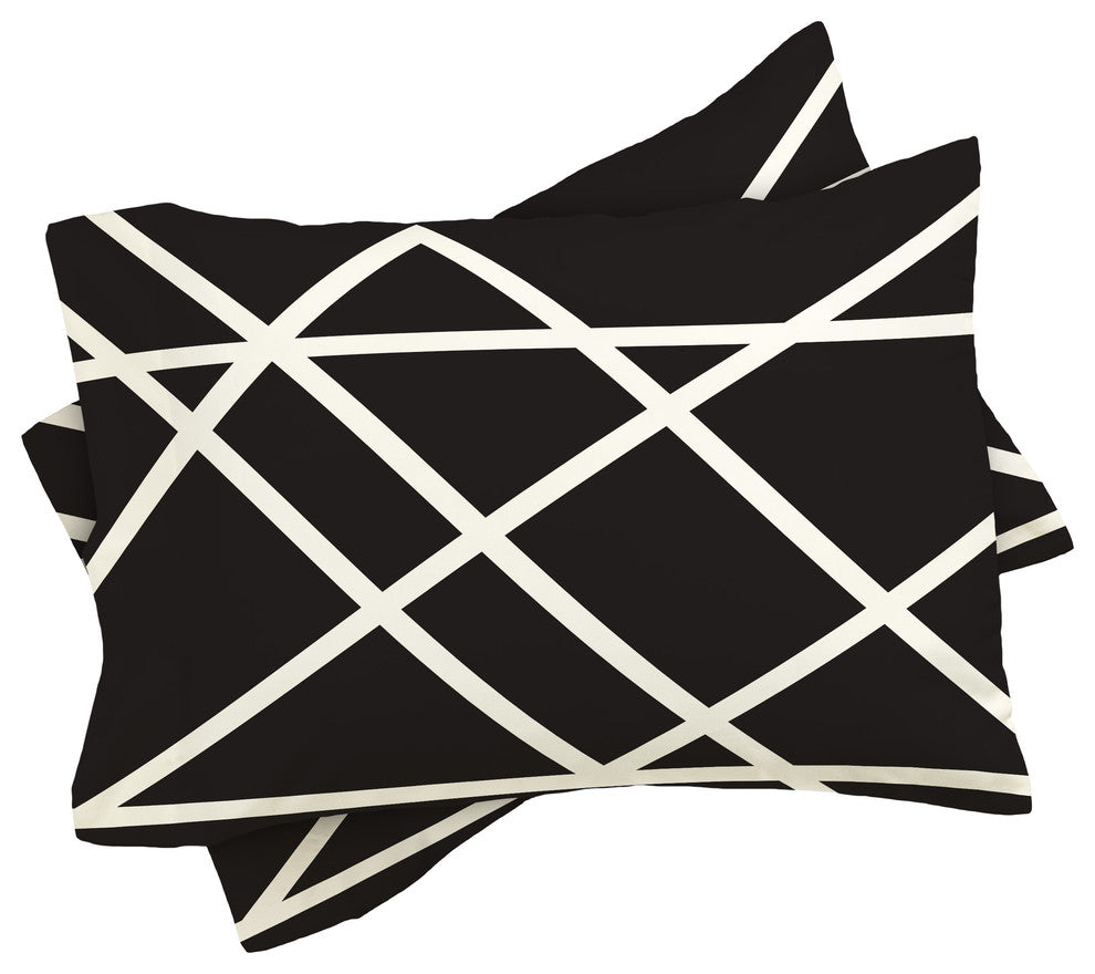 Vy La Black and White Lines Duvet Cover Set, Twin XL