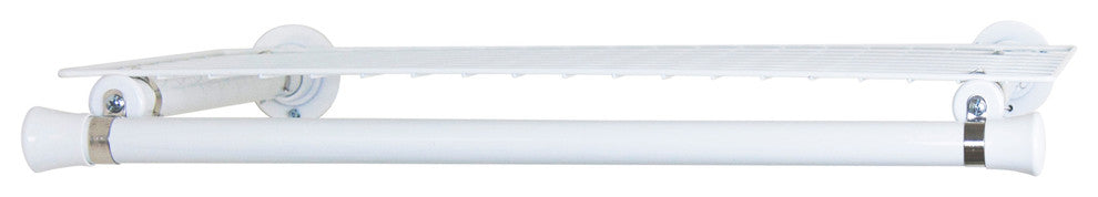 Single Shelf With Hanger, White, White