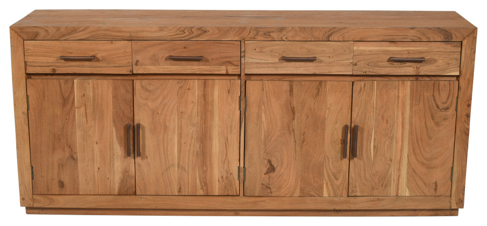 Fernious 4 Drawer 4 Door Sideboard, Natural Finish on Mango Solid Wood