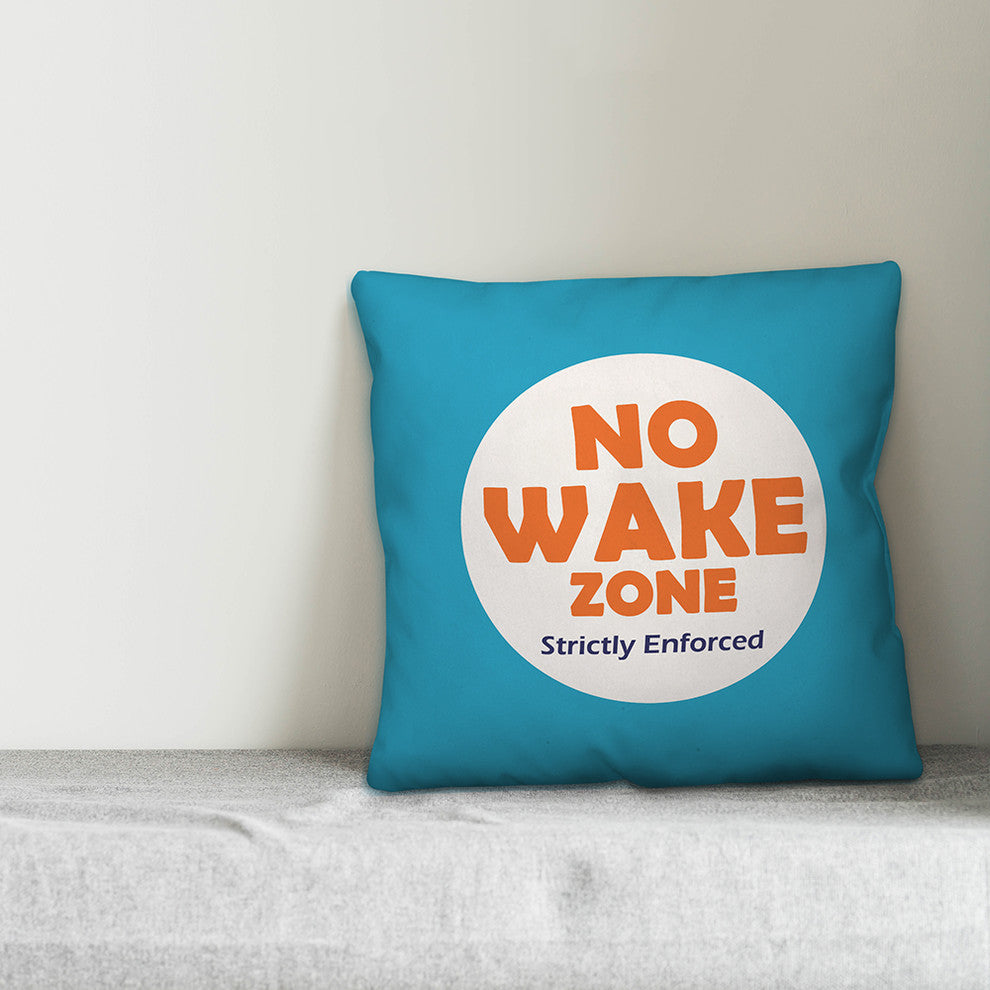 No Wake Zone 16x16 Throw Pillow Cover