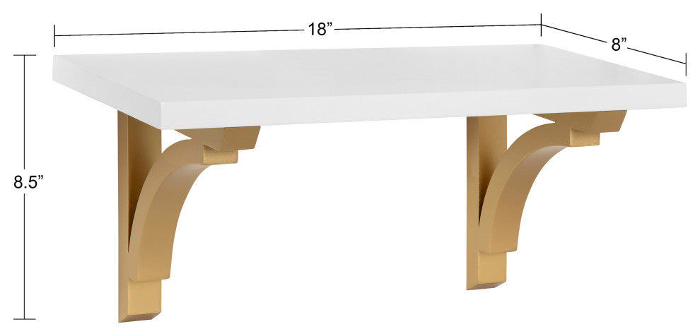 Corblynd Wood Wall Shelf, White