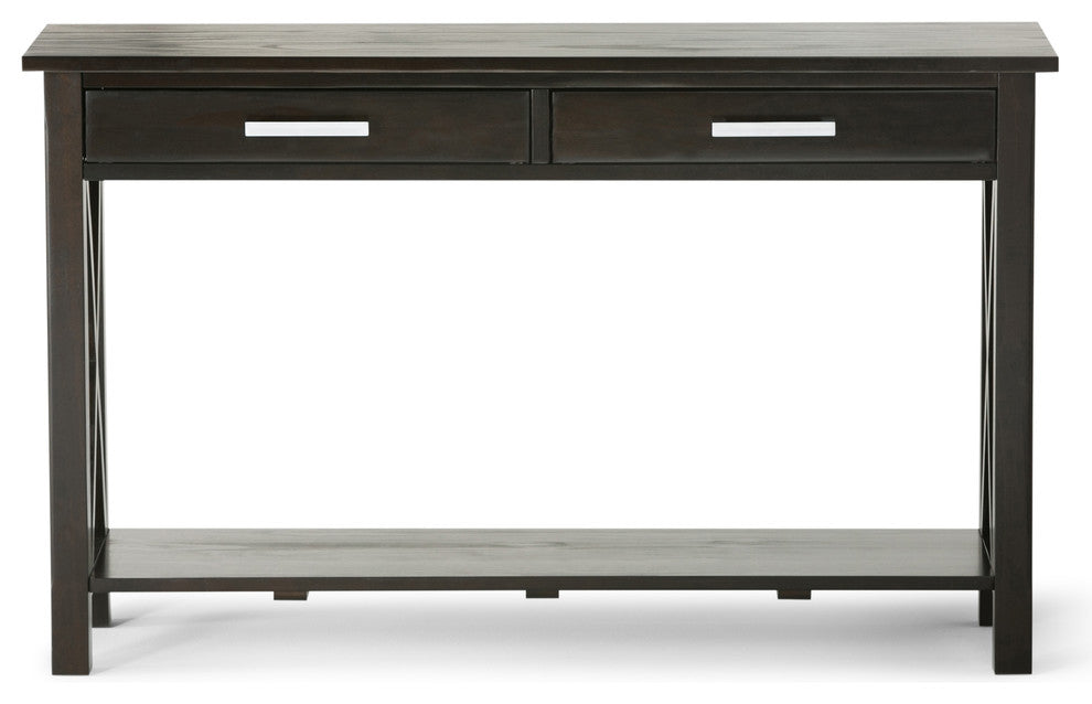 Kitchener Solid Wood 47 Inch Wide Console Sofa Table In Hickory Brown