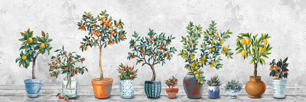"Fruits, the Pots" Painting Print on Wrapped Canvas