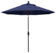 9' Bronze Collar Tilt Lift Fiberglass Rib Aluminum Umbrella, Olefin, Navy Blue