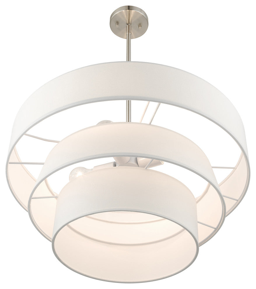 Livex Lighting Warrenville 4-Light Brushed Nickel Pendant Chandelier