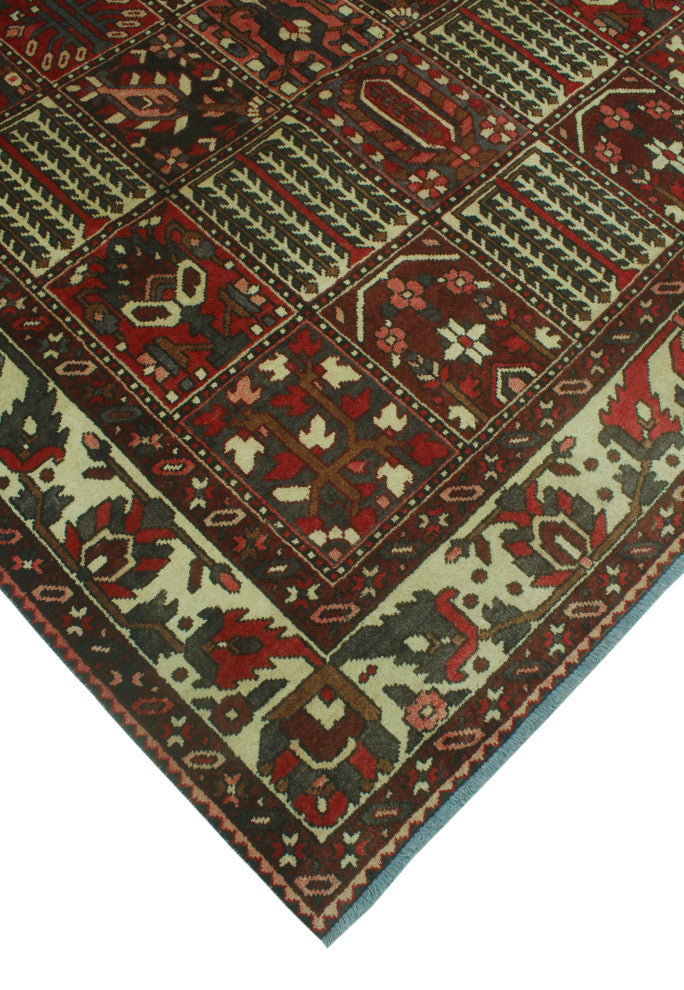 Fine Vintage Distressed Forest Red/Beige Rug, 6'10x10'3