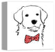 Designs Direct Dog With Polka Dot Bow 12x12 Canvas Wall Art