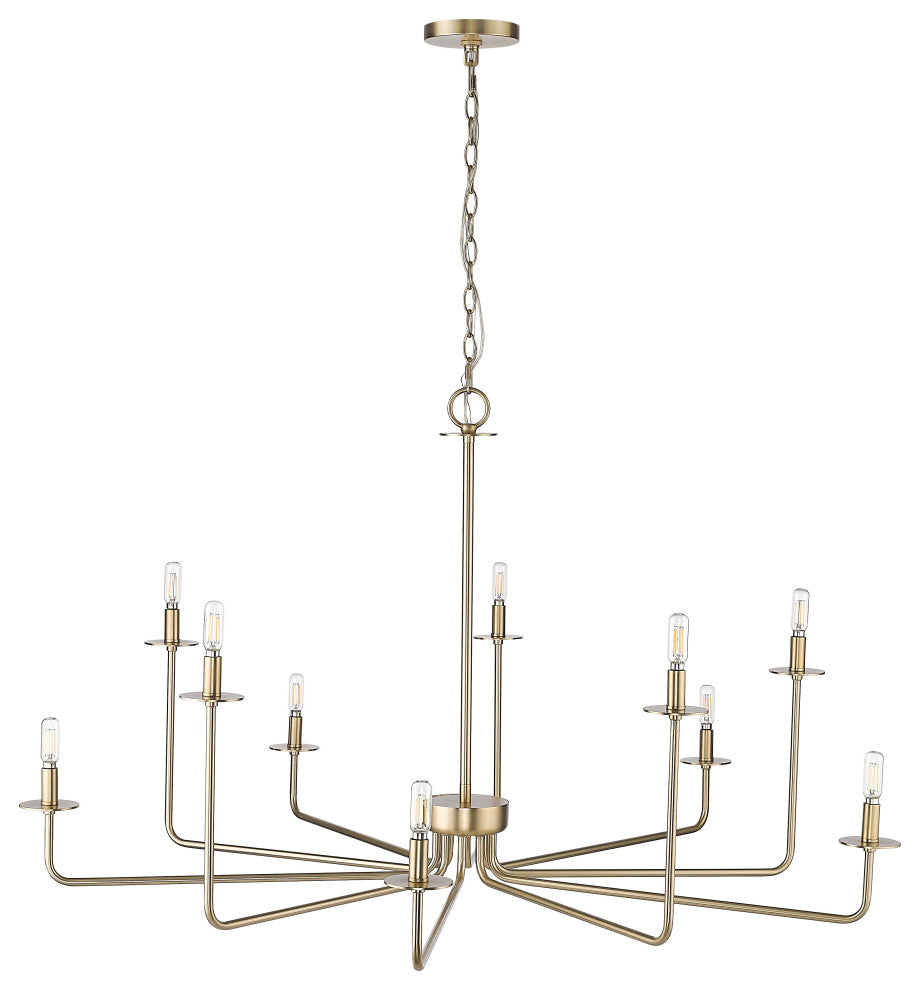 10 Light 48 in. Modern Gold Chandelier