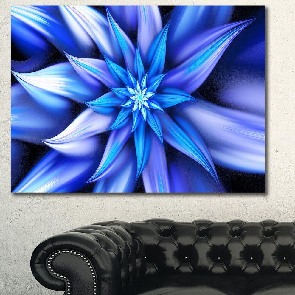 Dancing Blue Flower Petals, Floral Canvas Art Print, 40"x30"