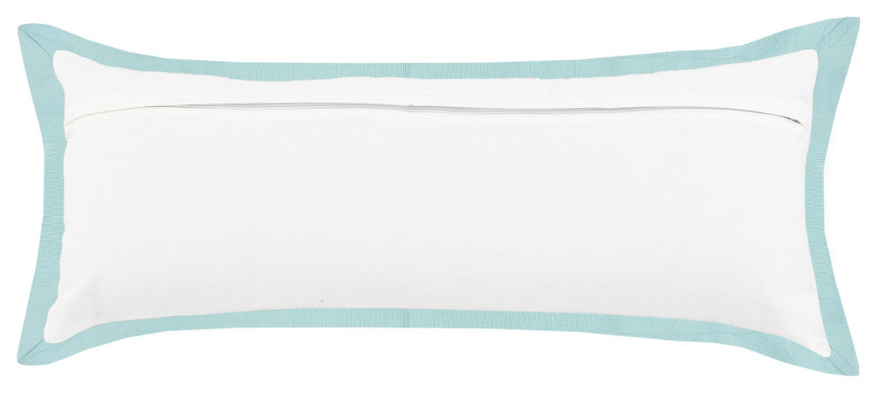 Icy Empire Bordered Throw Pillow, 14"x36"