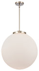 Beacon Pendant, Brushed Satin Nickel, Matte White