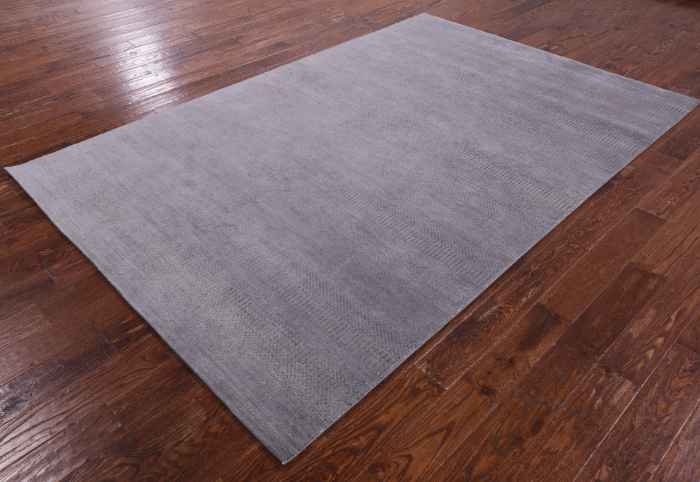 Wool and Silk Savannah Grass Hand-Knotted Rug 6' 0" X 9' 3" Q11398