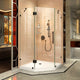Prism Lux 38x74 3/4 Neo-Angle Shower Enclosure Oil Rubbed Bronze, White Base