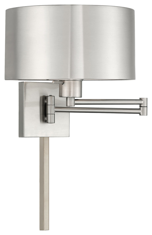 Livex Lighting Brushed Nickel 1-Light Swing Arm Wall Lamp