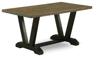 6-Piece Set Jacobean Table and Jacobean Dining Bench and 4 Chairs, Black