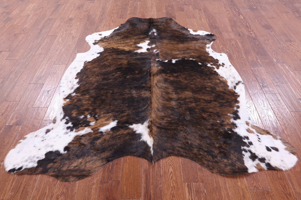 7' 1" X 6' 3" Brindle Natural Cowhide Rug C2243