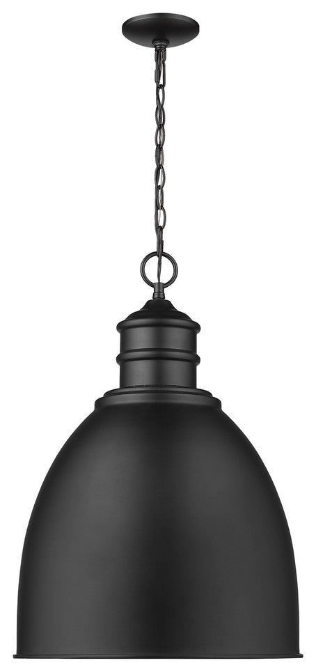 Colby 1-Light Matte Black Pendant With Gloss White Interior Shade