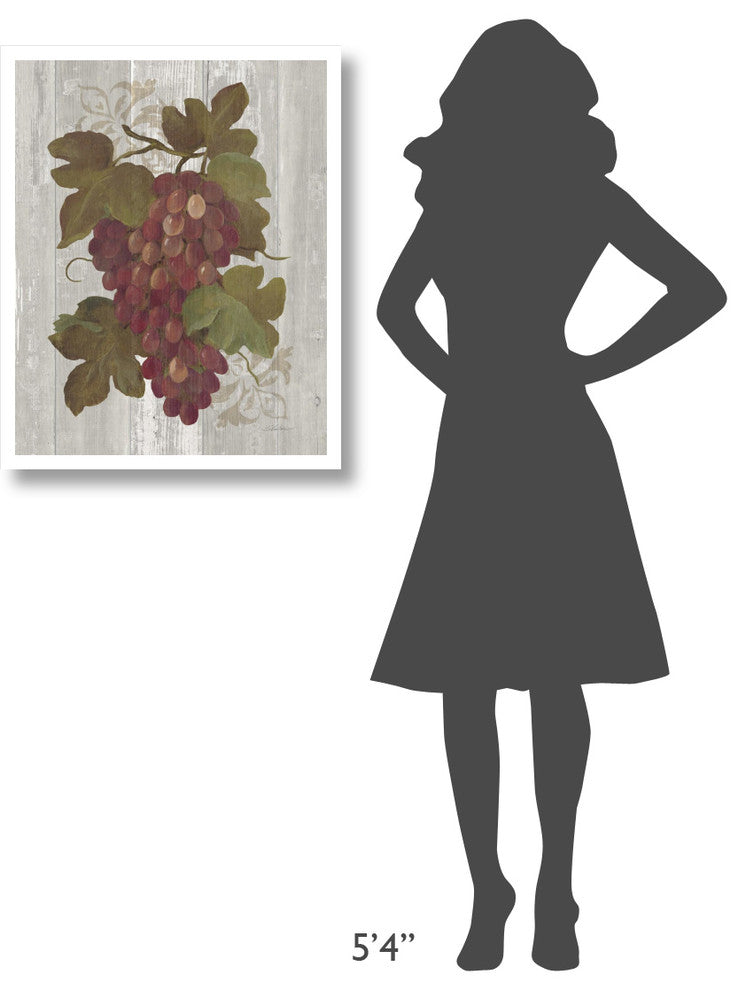 "Autumn Grapes I on Wood" Digital Paper Print by Silvia Vassileva, 24"x30"