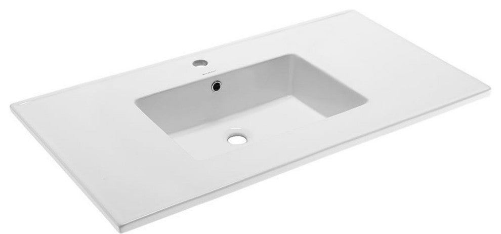 Swiss Madison SM-VT329 Voltaire 38" Ceramic Vanity Top - 1 - Glossy White