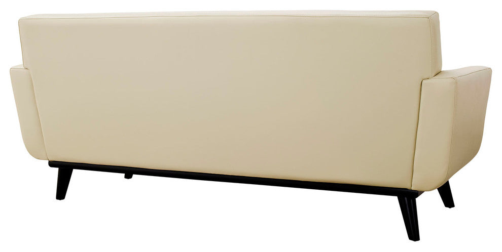 Modway Engage 2 Piece Leather Living Room Set, Beige