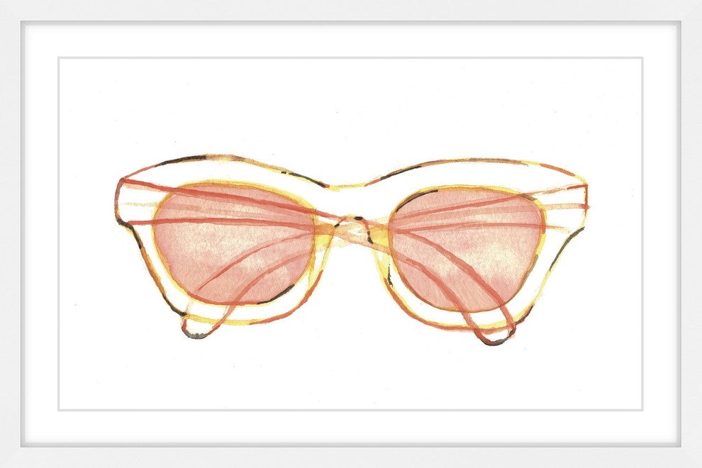 Marmont Hill, "Peach Sunglasses" by Christine Lindstrom Framed Painting, 18x12