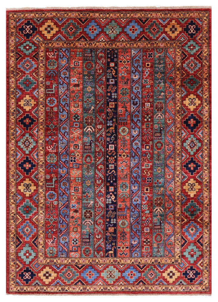4' 1" X 5' 9" Persian Gabbeh Shall Handmade Rug Q11152
