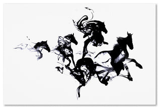 Robert Farkas 'Black Horses' Canvas Art