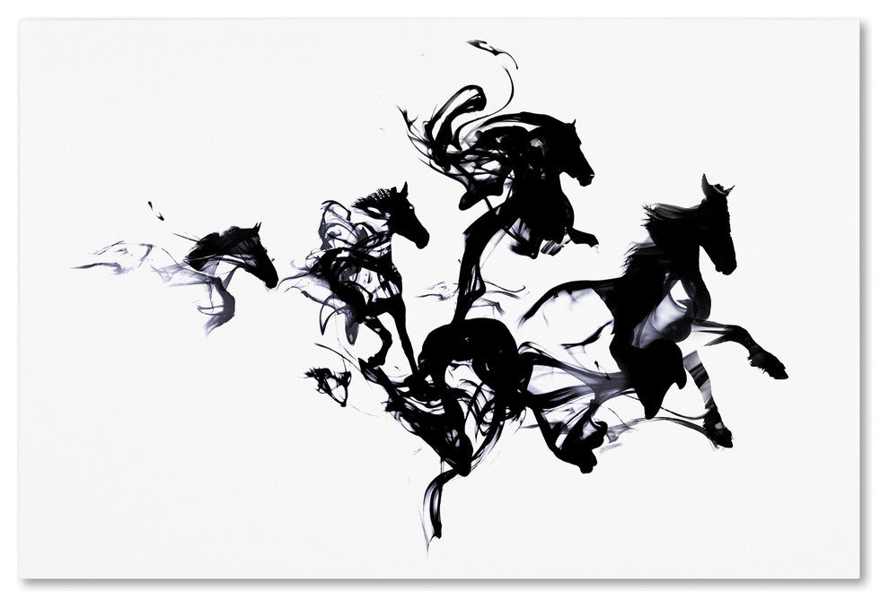 Robert Farkas 'Black Horses' Canvas Art