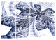 "Symmetrical Purple Fractal Flower" Abstract Digital Art Print, 4 Panel, 48"x28"