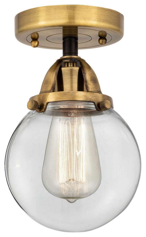 Beacon Semi-Flush Mount, Black Antique Brass, Clear, Clear