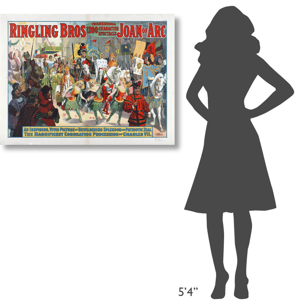 Ringling Bros, Tremendous 1200 Character Spectacle Joan Of Arc, 40x30