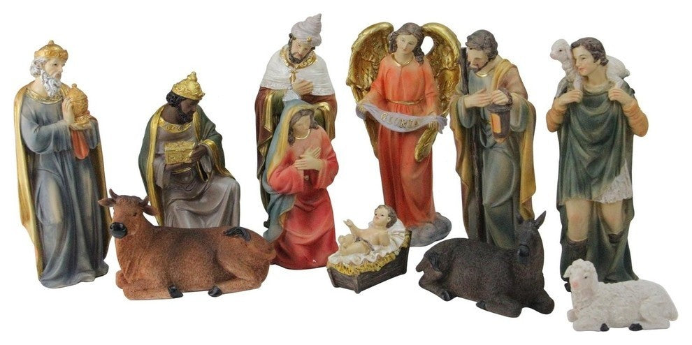 11-Piece Multicolored Resin Nativity and Epiphany Set 8"