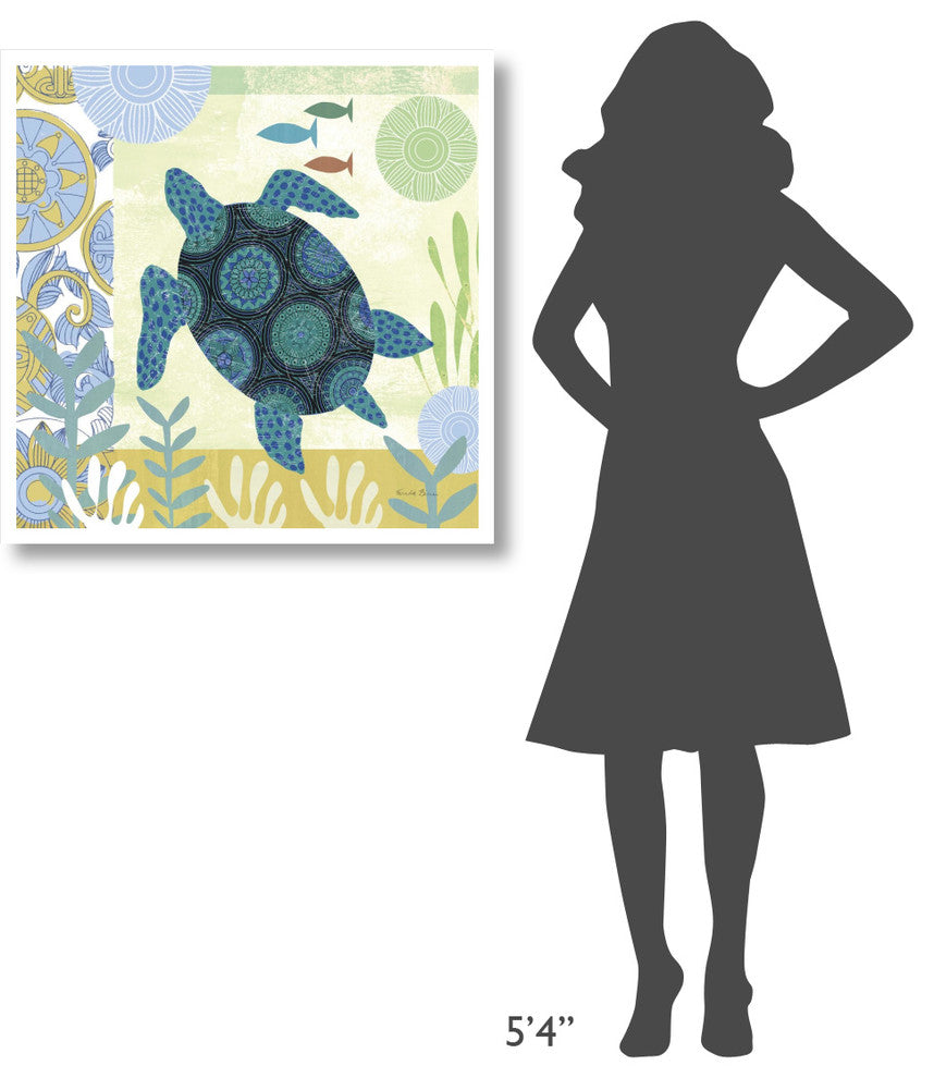 "Underwater World IV" Digital Paper Print by Farida Zaman, 32"x32"