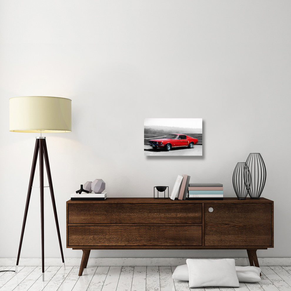 "1968 Ford Mustang Watercolor" Fine Art Print