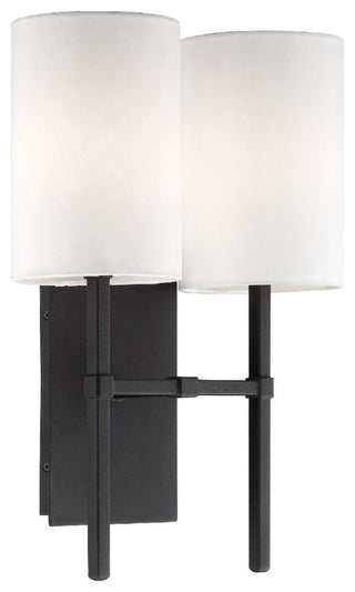 Crystorama VER-242-BF, 2-Light Wall Mount, Black Forged
