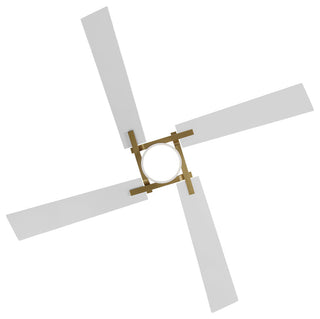 72" 4-Blade DC Motor Ceiling Fan with Dimmable LED and Remote Control, Gold/White