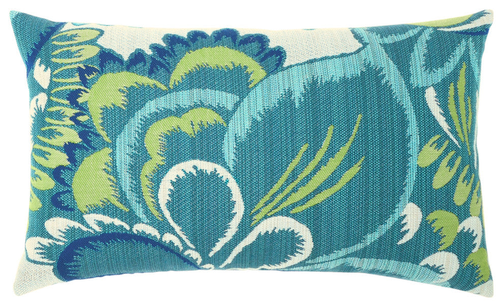 Floral Wave Lumbar Indoor/Outdoor Performance Pillow, 12"x20"